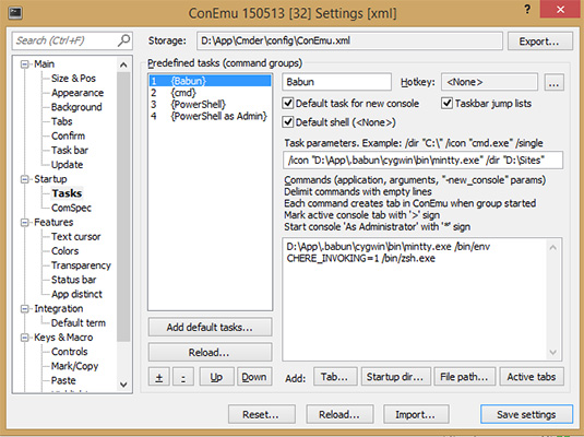 Vous pouvez aussi mettre cette tache tout en haut et la désignez comme tache par défaut