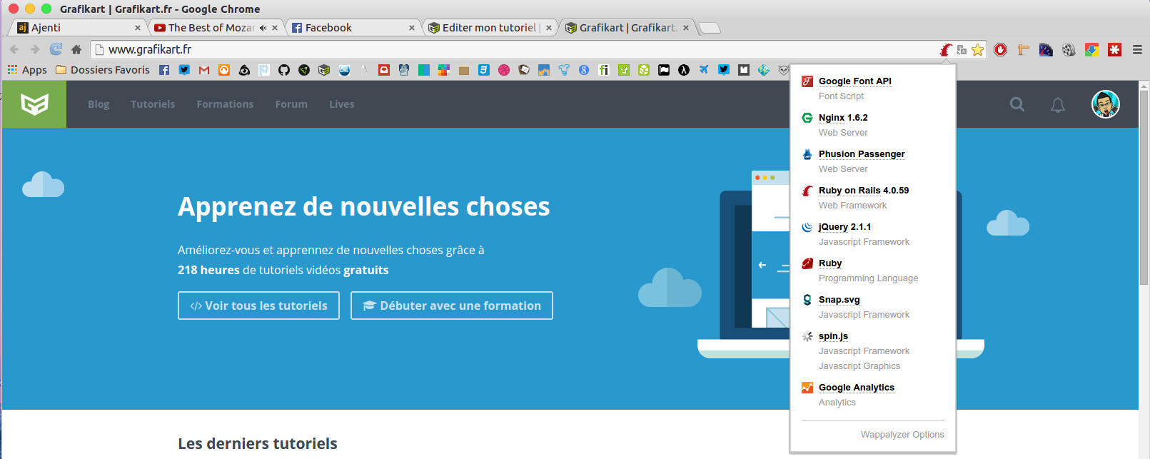 Grafikart utilise nginx, Phusion Passenger et Rails