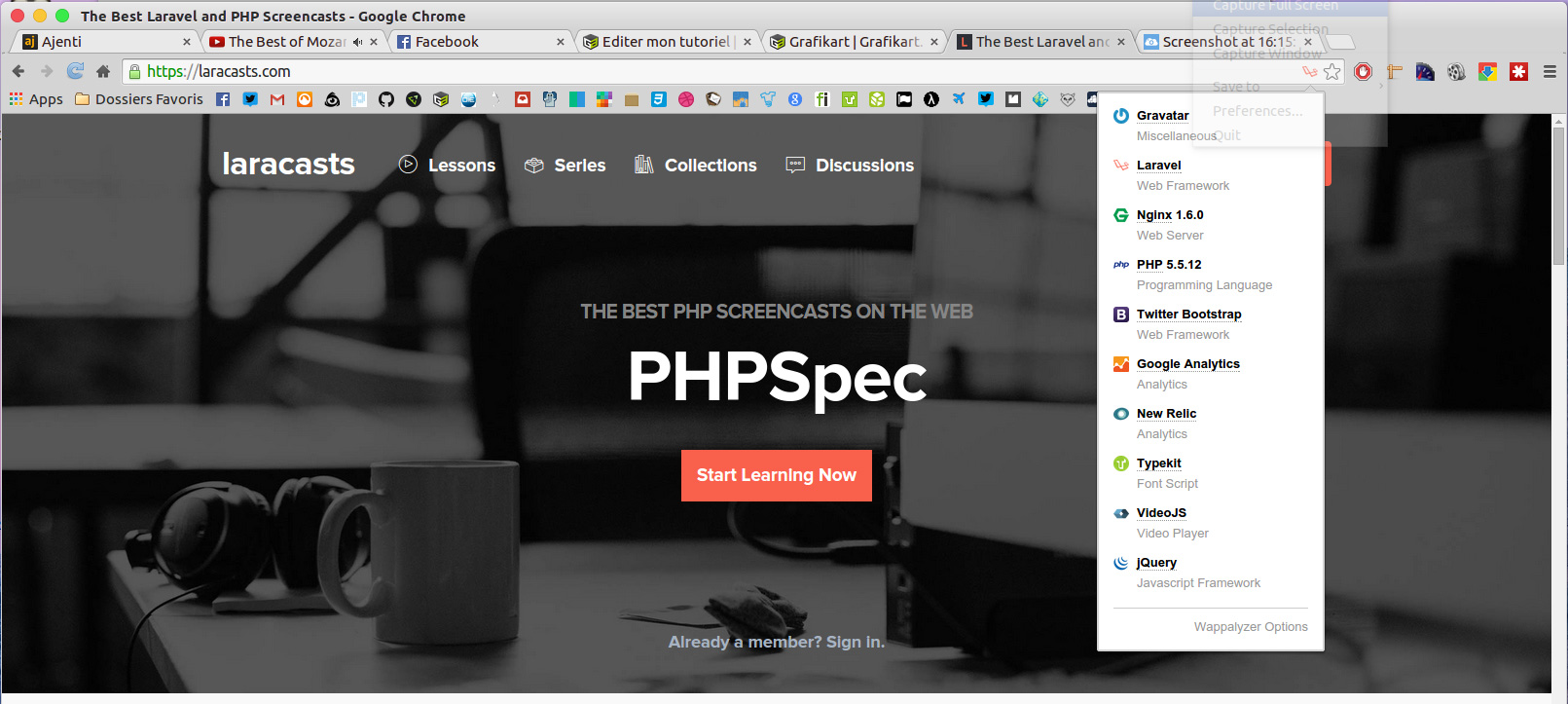 Laracasts utilise Twitter bootstrap, nginx et Laravel