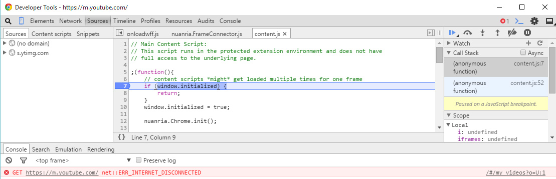 Voici un exemple de point d'arrêt